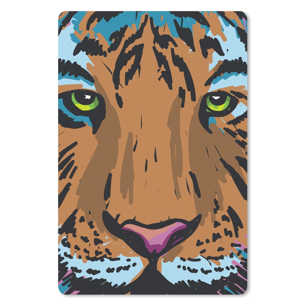 MuchoWow Mauspad Mousepad Tiger - Farbe - Augen 18x27 cm - Mousepads - Maus Mat - Pad - Mausunterlage