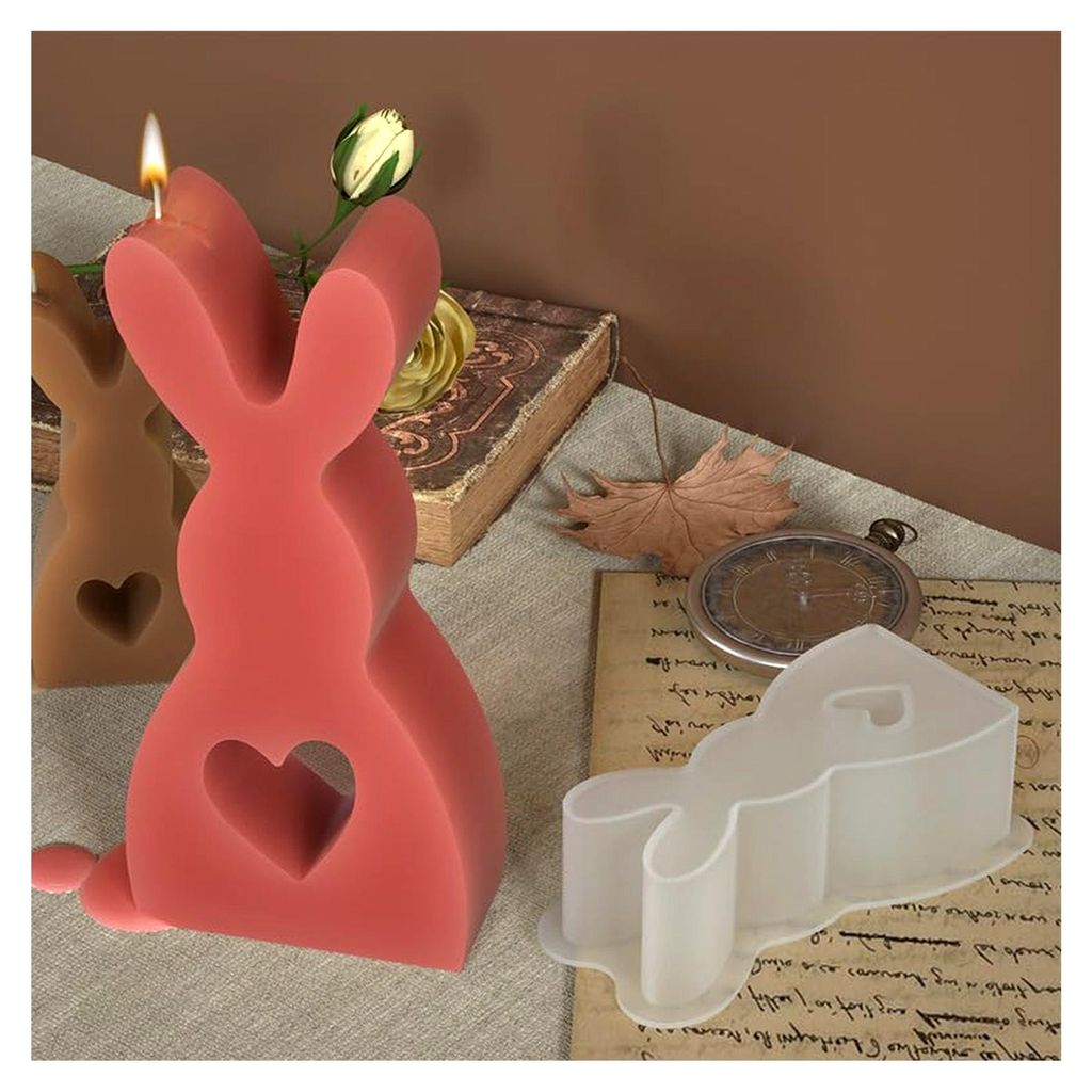 3 Stück Silikonform für Ostern, 3D Gießformen aus Silikon, Osterhase Silikonform für Gips, Sojawachs, Kerzen und Schokolade