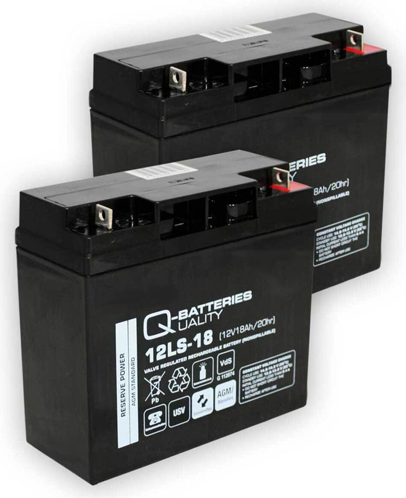 Ersatzakku für Brandmeldezentrale ABB BZK20 2 x AGM Batterie 12V 18Ah mit VdS