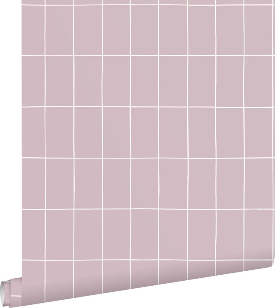 ESTAhome Tapete kleine Fliesen Lila 50 x 900 cm