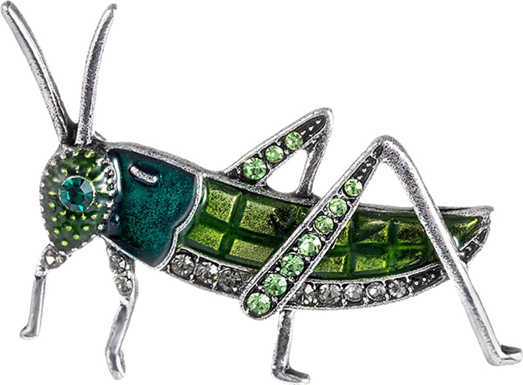 Frauen Heuschrecke Heuschrecke Strass Intarsien Insekt Brosche Pin Tasche Jacke Dekor