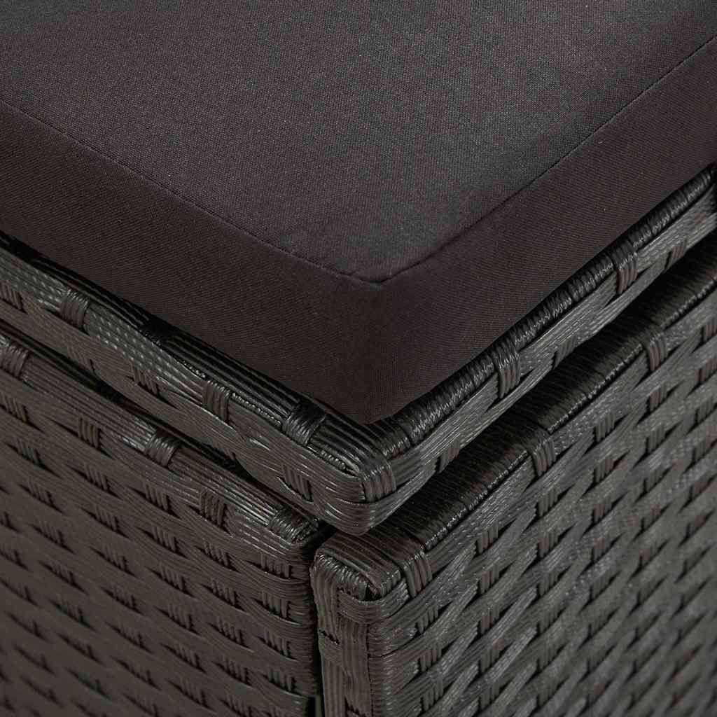 vidaXL Sonnenliege mit Auflage Poly Rattan Schwarz Produktbild 8