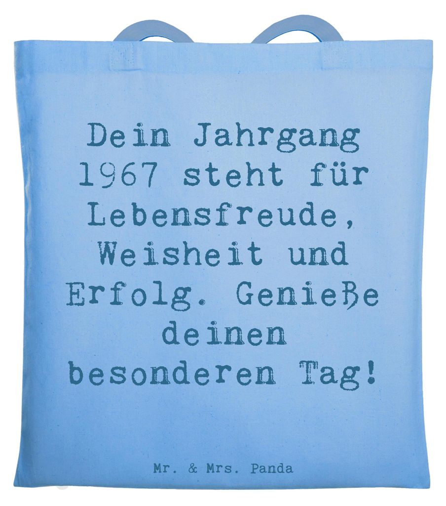 Mr. & Mrs. Panda Tote Bag Spruch 1967 Geburtstag - Sky Blue - Geschenk, Alter, Jahrgang, canvas tasche, Beutel, Weisheit, Geschenkideen, Augenblick...