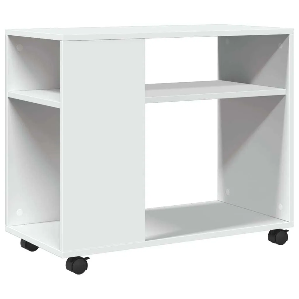 Tavolino Basso Bianco con Ruote 70x35x60 cm - Ideale per Famiglie