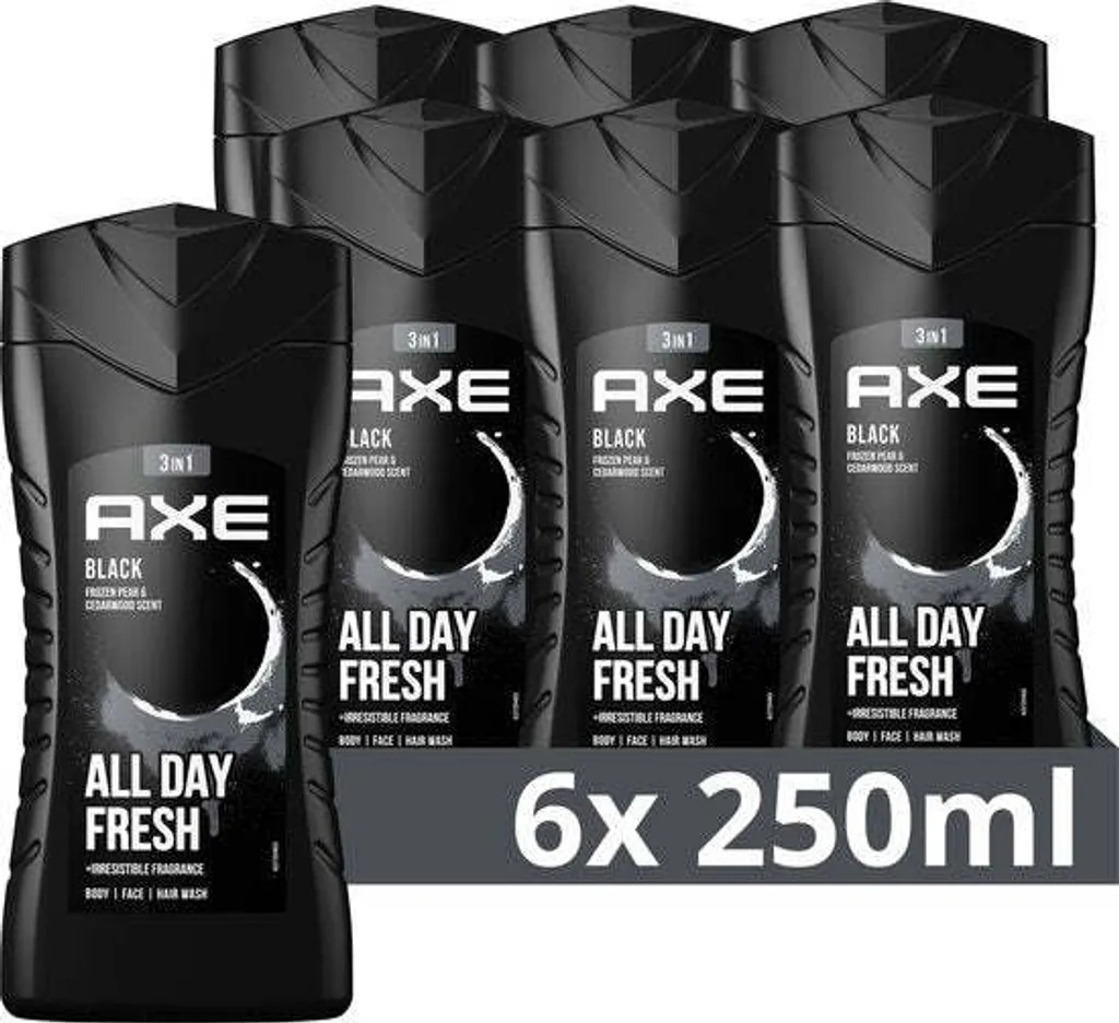 Gel douche Axe poire gelée et bois de cèdre formule parfumée Noir