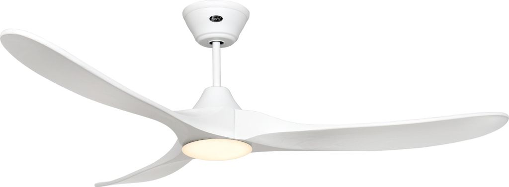Energiespar Deckenventilator mit LED Beleuchtung und Fernbedienung Eco Genuino-L Matt Weiß 152 cm