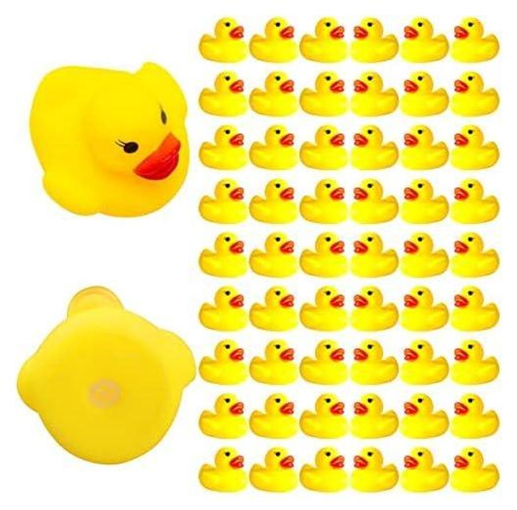 60 Stück Badeente Gummi Ducky Badespielzeug Produktbild 