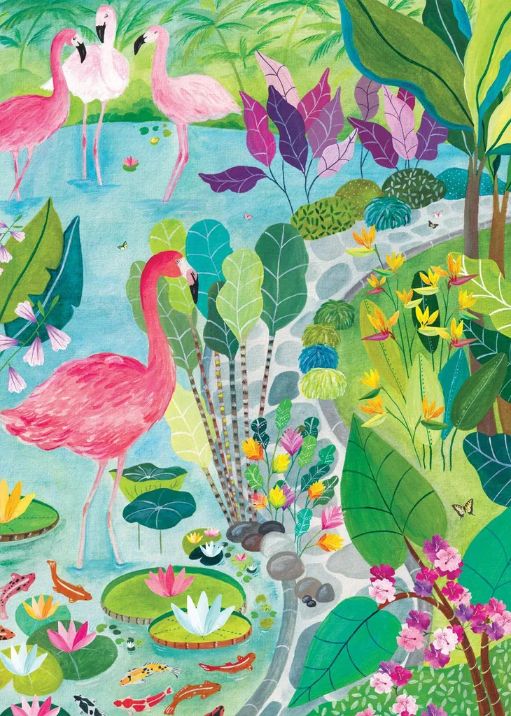 Puzzle de 500 pièces carton Promenade tropicale, jeu de patience