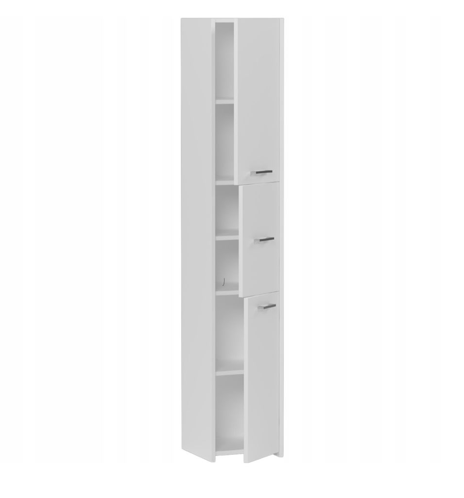 Weißer Badezimmerschrank, Hoher Schrank, 1 Tür, E Produktbild-Vorschau 11