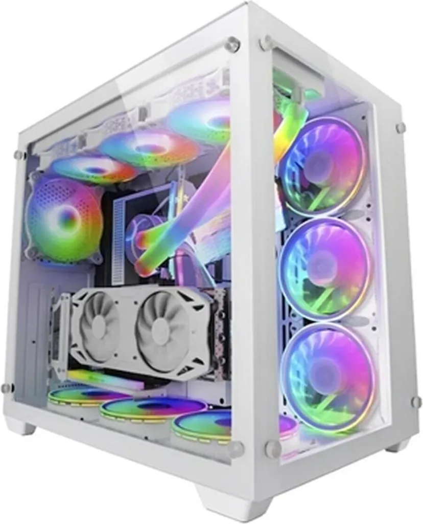 Boîtier PC ventilé Mars Gaming MCV3 Blanc anti-surchauffe ATX