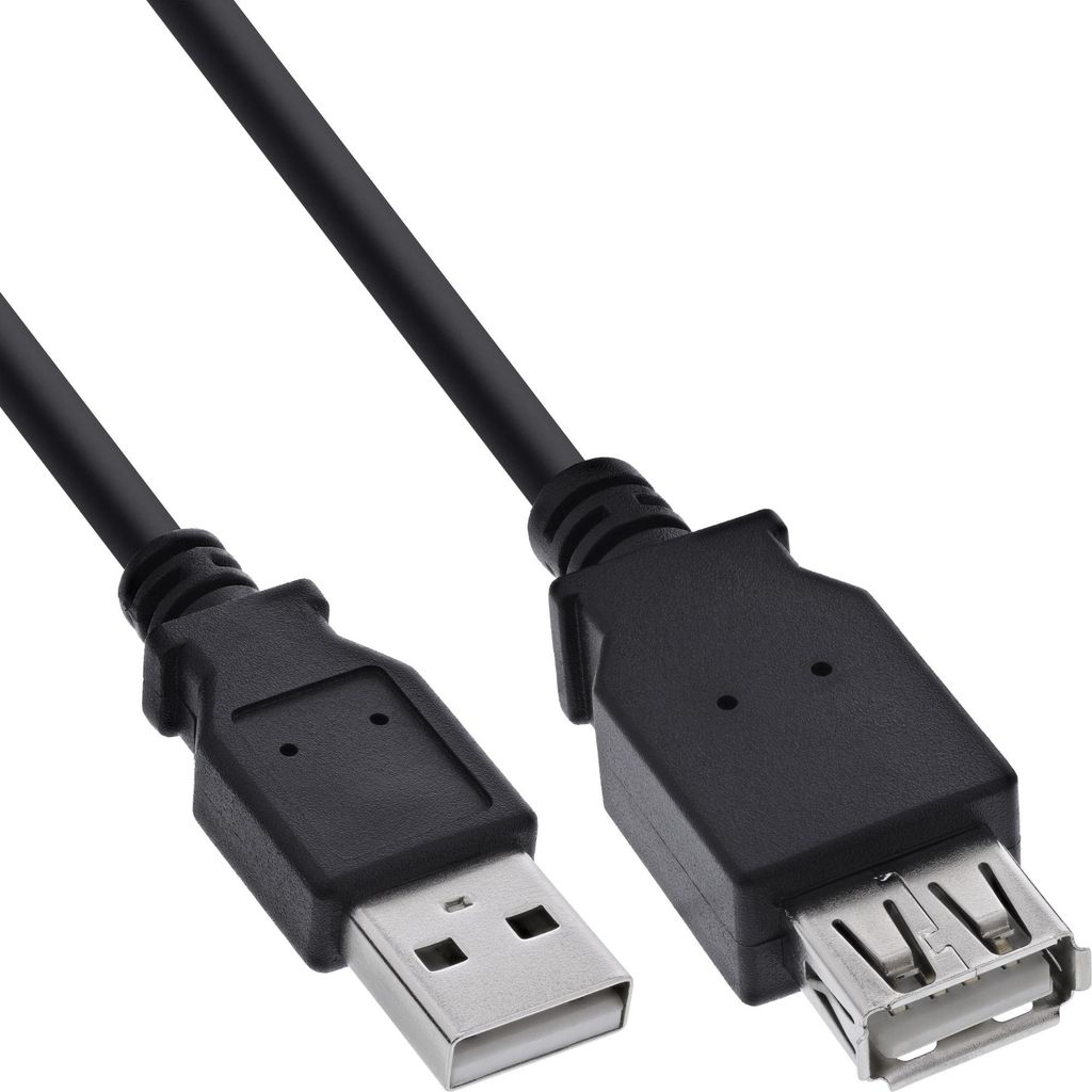 InLine® 34602B Prolunga USB 2.0, spina/presa, tipo A, nera, Immagine del prodotto 