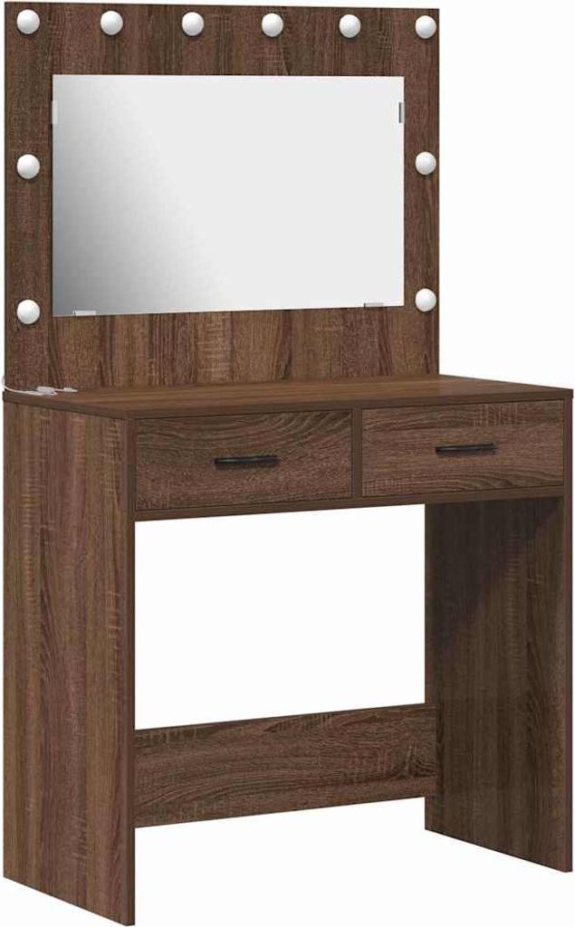 vidaXL Schminktisch mit Speicher Braun Eichen-Optik 78,5 x 41 x 135 cm