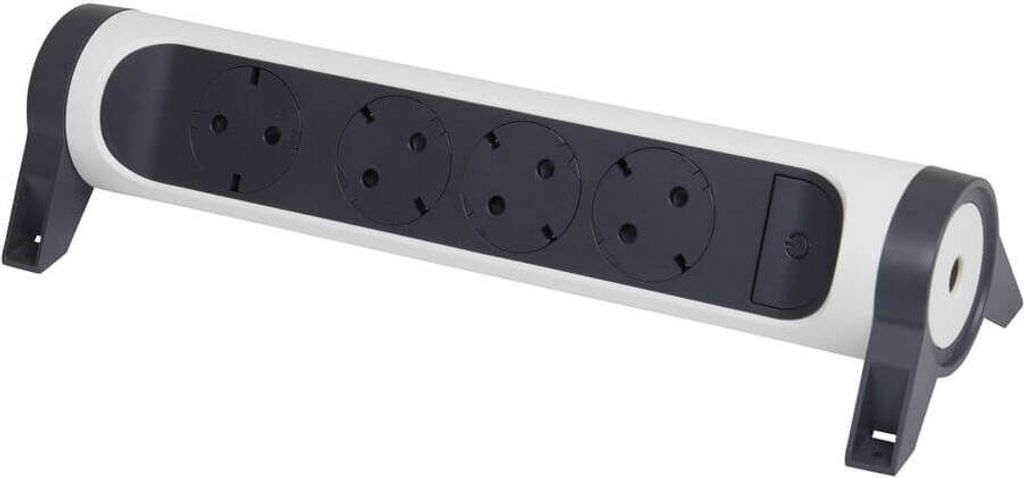 Legrand Drehbare Steckdosenleiste 4x Steckdose, ohne Kabel weiss-schwarz 694544