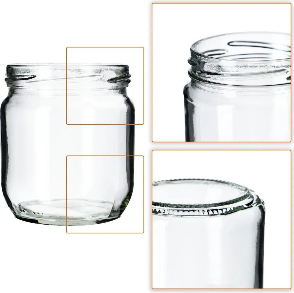 KADAX Barattoli per Conserve Salla 425ml con Coperchio Nero 48 Pezzi - 3