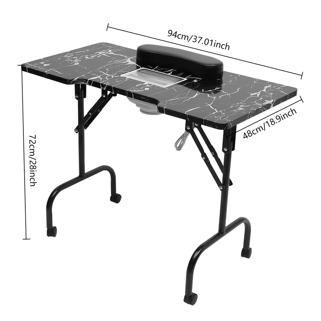 Table de manucure pliable et mobile pour salon d'esthétique à domicile - 10