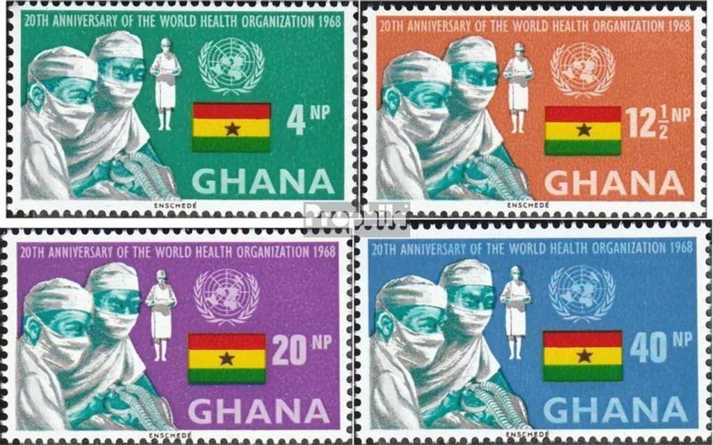 Briefmarken Ghana 1968 Mi 347A-350A (kompl.Ausg.) postfrisch WHO