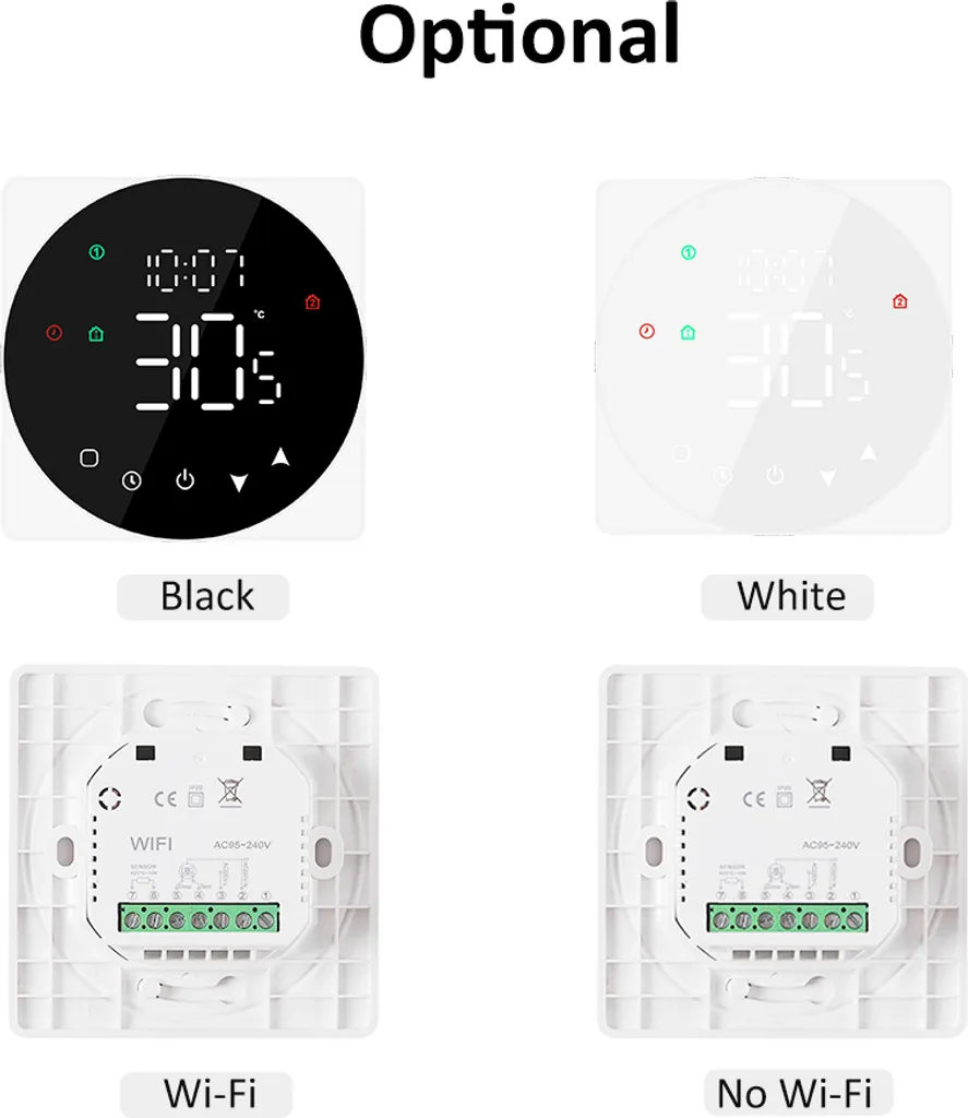 Thermostat Programmable Tactile LCD pour Chauffage à Eau - Série Home - 6