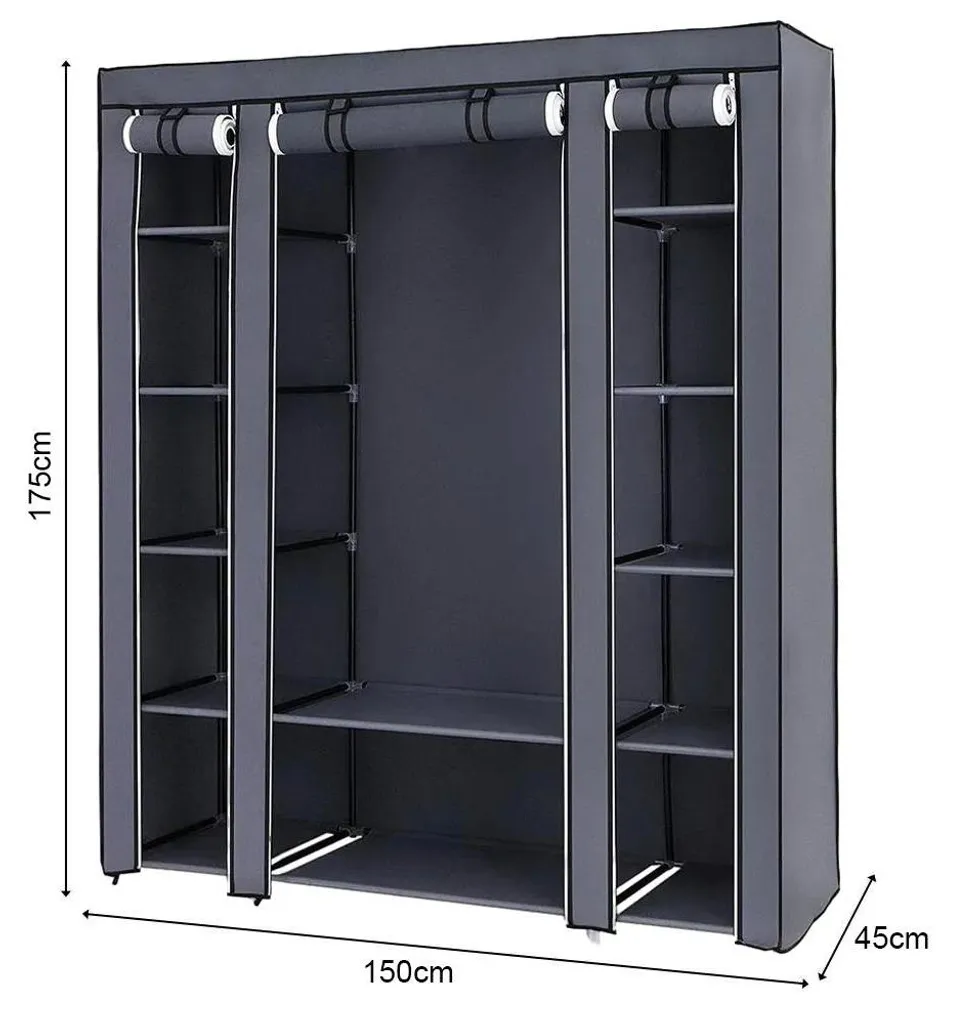 Armoire portable 150x45x175 cm en aluminium gris foncé anti-rouille