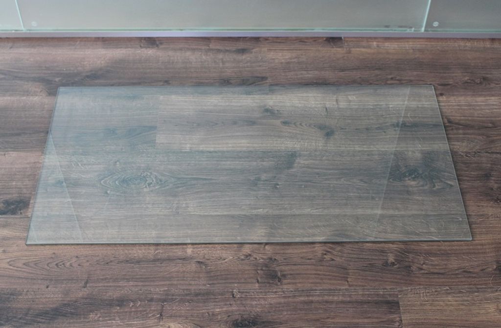 Rechteck 80x50cm - Kamin-Vorlegeplatte Funkenschutzplatte Kaminbodenplatte Glasplatte