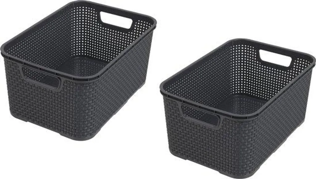 Ensemble de paniers Essentiële anthracite 2 pièces grand format 19L L