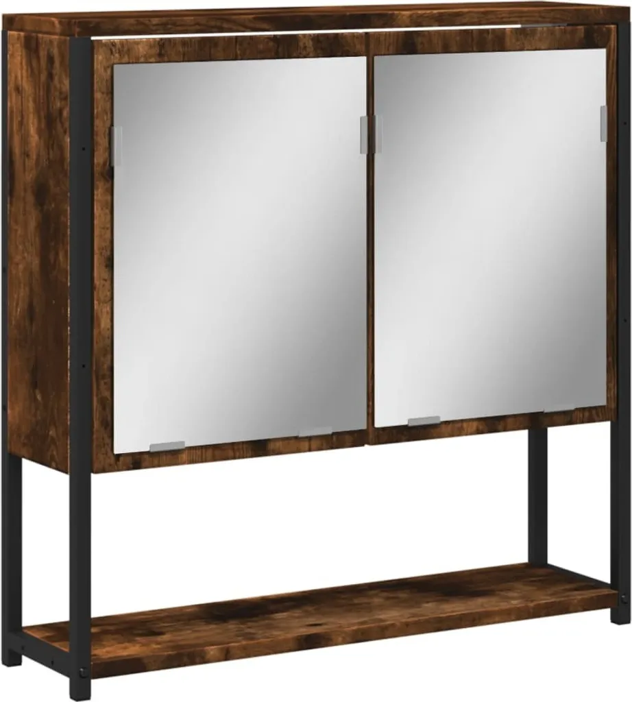 Specchio Contenitore Bagno SYFAX Rovere Fumo 60x16x60 Multistrato