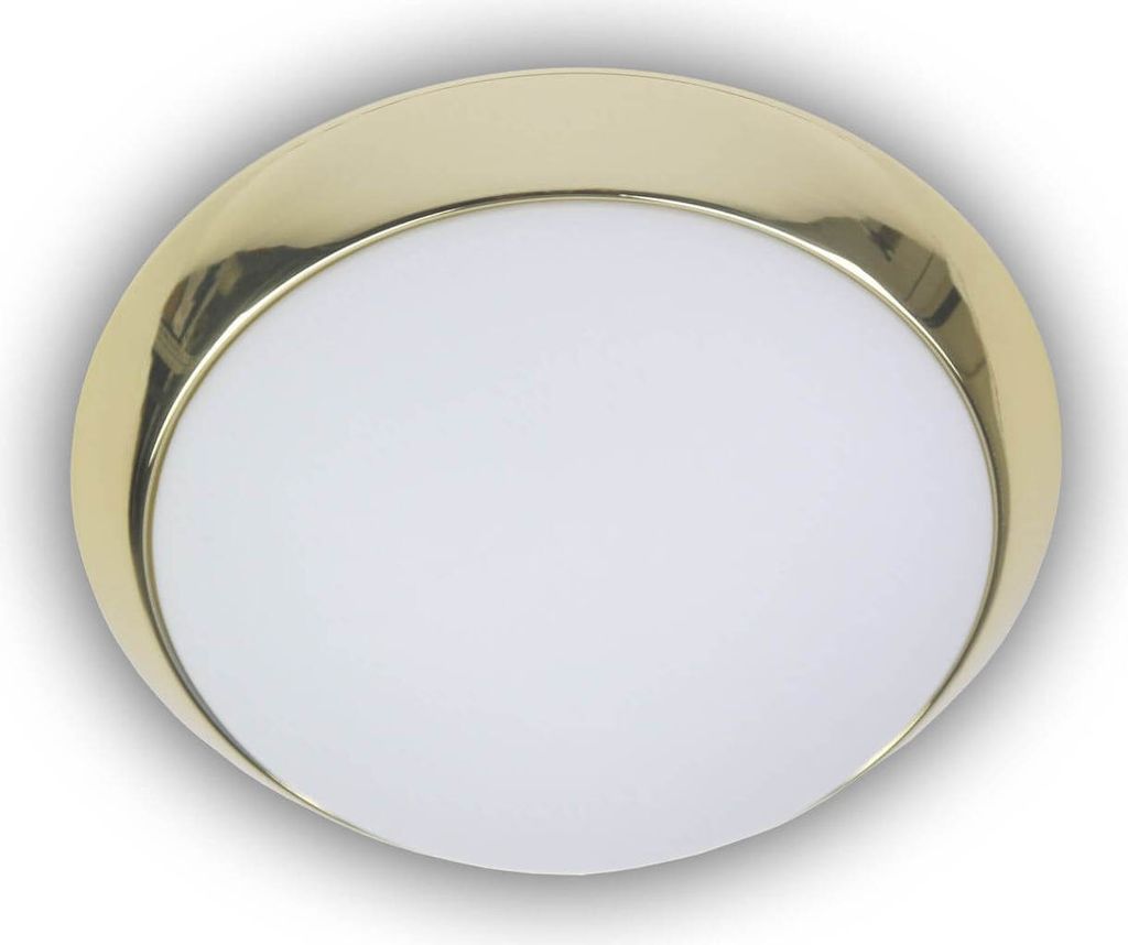Niermann LED 18W Deckenleuchte Opal matt Glas, Messing poliert, 50cm, HF Sensor, warmweiss, Germany