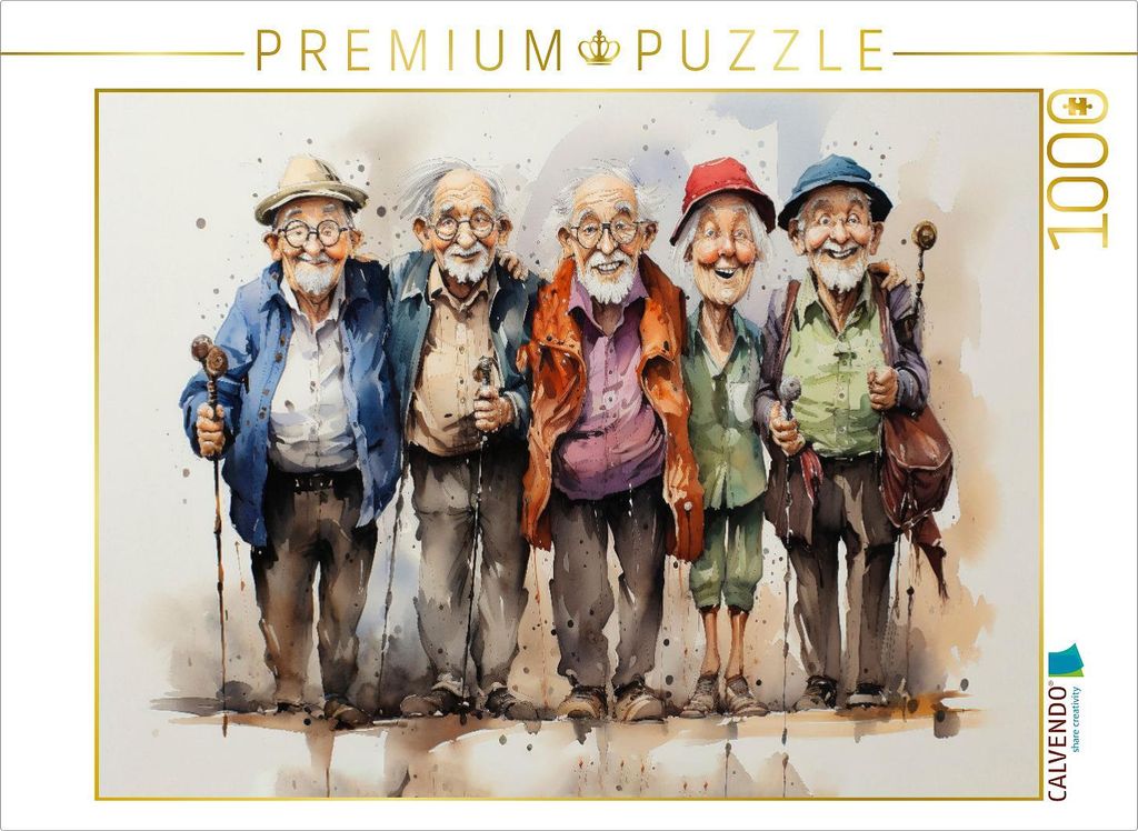 CALVENDO Puzzle Lustige Rentner - Wandertag | 1000 Teile Lege-Größe 64x48cm Foto-Puzzle für glückliche Stunden