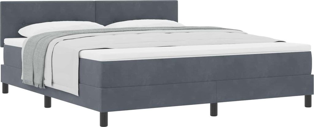 Boxspringbett mit Matratze Dunkelgrau 180 x 200 cm Samt