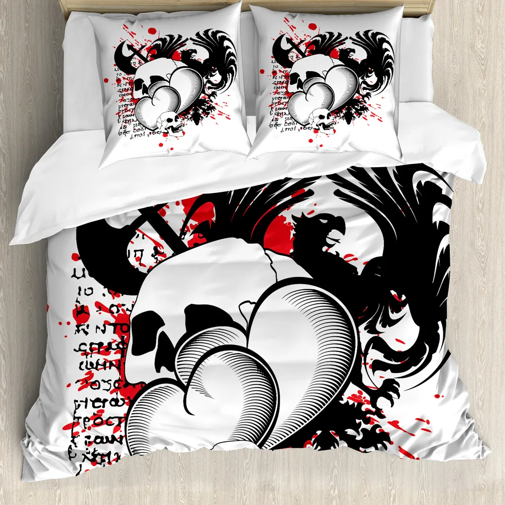 Copripiumino Tatuaggi ABAKUHAUS 200x200cm - Set Letto Rock con Federe