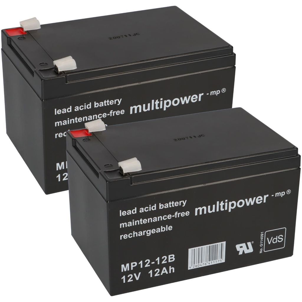 2x 12V 12Ah BLEI AKKU BATTERIE für ELEKTROFAHRRAD Produktbild 