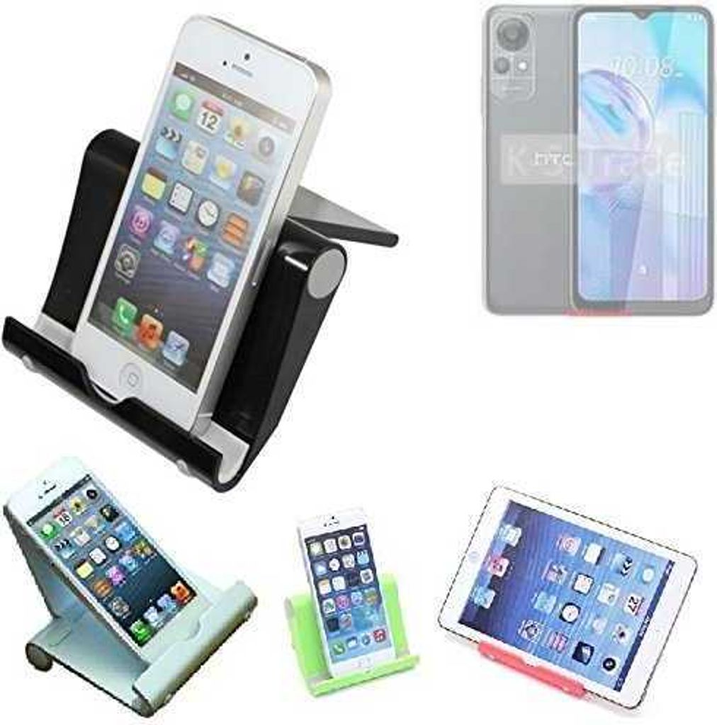 K-S-Trade Handy-Ständer kompatibel mit HTC Wildfire E Star faltbarer Tischständer Smartphone Tablet Halterung Reise