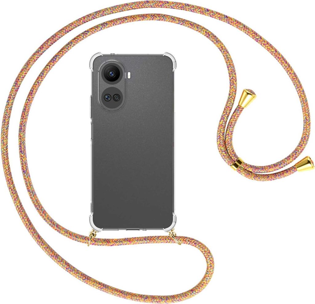 Handykette Backcover-Schutzhülle mit Band (Metall goldfarben) für Huawei nova 10 SE (BNE-LX1,LX3) - Rainbow