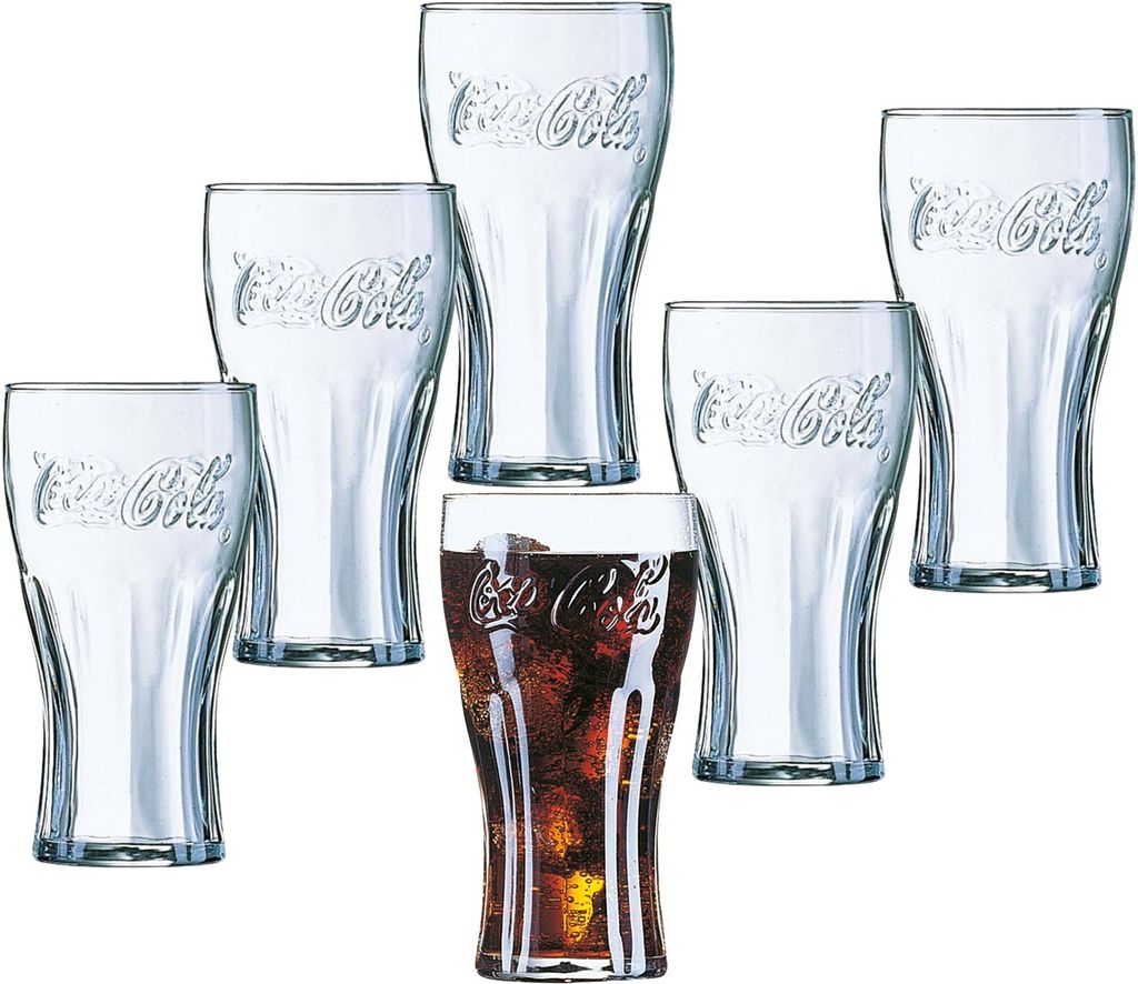 Coca-Cola Contourgläser 27cl - 0,2L geeicht - 6 Stück Produktbild 