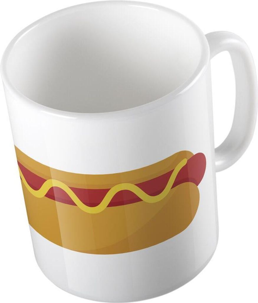 Huuraa Kaffeetasse Hotdog Geschenk Tasse Weiß 330ml Hotdog Präsent