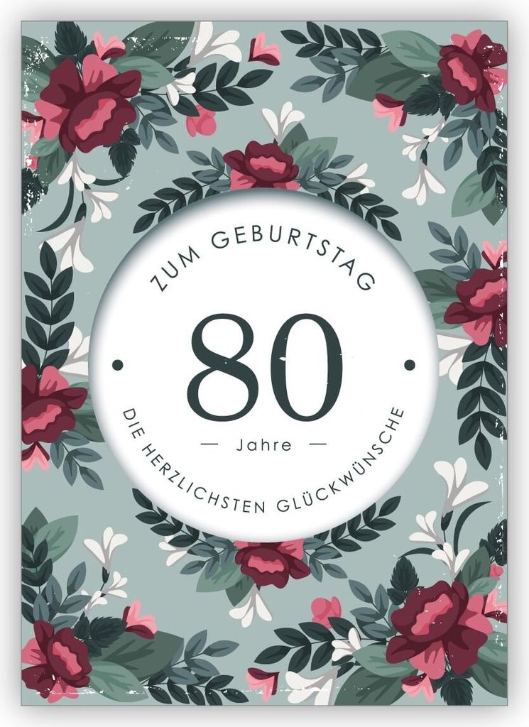 Feine elegante Geburtstagskarte mit dekorativen Blumen zum Produktbild