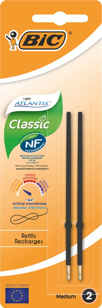 BIC Kugelschreiber-Minen Atlantis Classic schwarz M 2 Stück