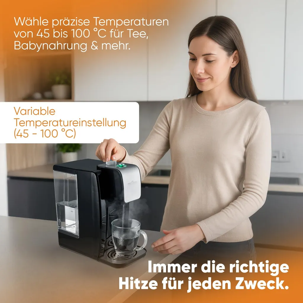 Distributeur d'eau chaude pour thé et infusions Proficook 2,2L design