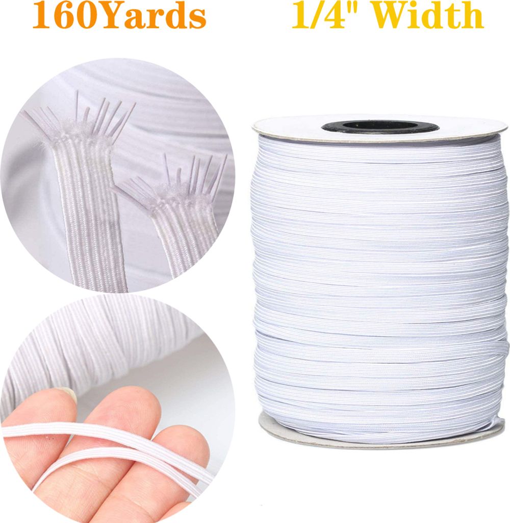 6mm Breite elastische Bands für Nähen geflochtene Cord String Rope Band 160 Yards