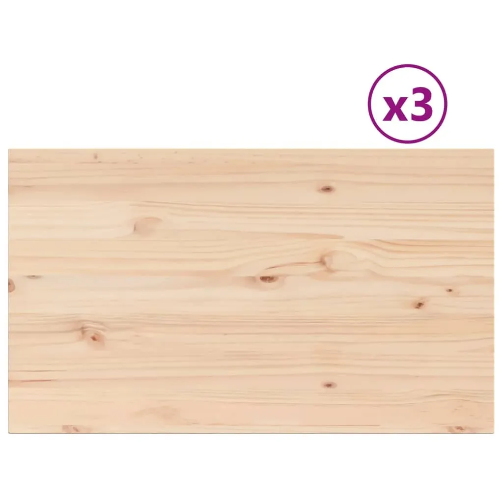 Set 3 Piani Tavolo Legno Pino Massiccio 80x47x2,5 cm - Vendita Online