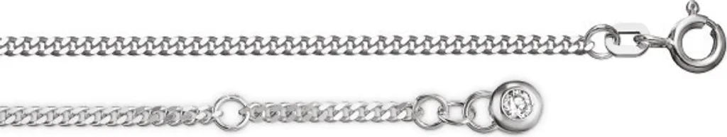 Cavigliera piatta 2,10 mm in zirconi 925/- argento bianco