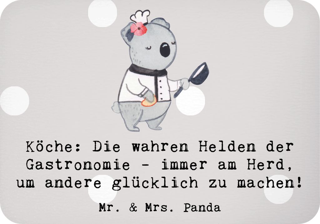Mr. & Mrs. Panda magnet Koch Helden - Grau Pastell - Geschenk, Köche, Künstler, Kochkunst, Geschenke für Berufstätige, whiteboardmagnet, wandma...