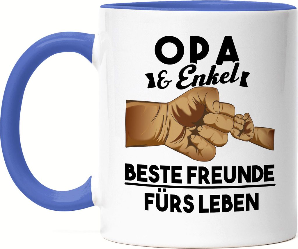 Opa Und Enkel Beste Freunde Fürs Leben Tasse Blau Geschenkidee Großvater Opi Enkelkinder