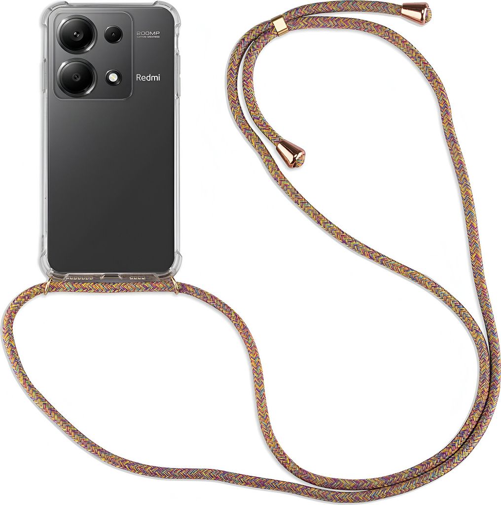 Handykett für Xiaomi Redmi Note 13 Serie Hülle mit Kordel Handyhülle mit Band Redmi Note 13 Pro 4G in Rainbow