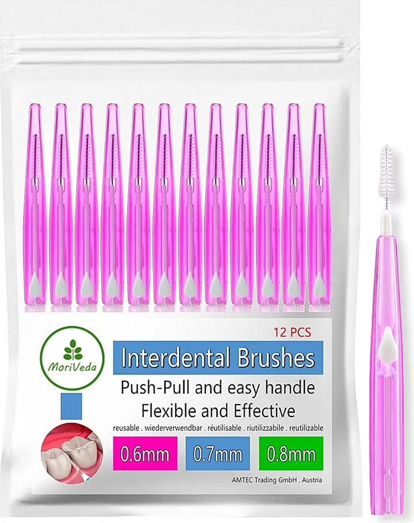 Lot de 12 Brossettes Interdentaires 0,6mm pour Soin Dentaire au Quotidien