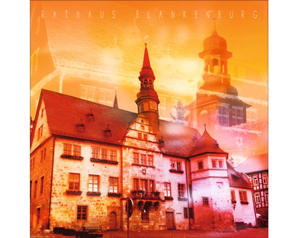Glasbild Harz Rathaus Blankenburg 30x30 cm