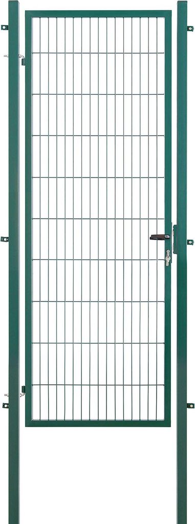 Arvotec Gartentor BxH 100x200 cm mit Schließzylinder und Zaunanschluss Moosgrün Gitterzauntor Stabmattentor Einzeltor Doppelstabmattentor Gartentür