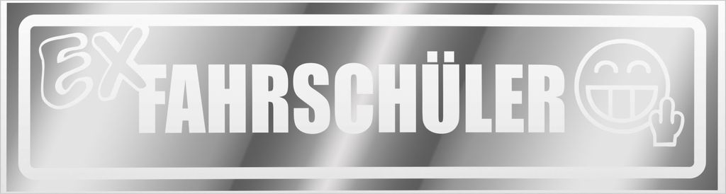 Kiwistar Ex Fahrschüler invertiert Magnetschild Schild magnetisch - 20cm Chrom - Magnetfolie für Auto PKW Kfz