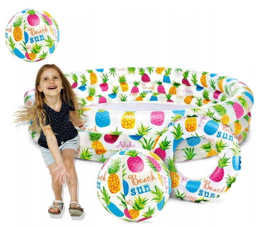 Aufblasbarer Pool mit Ball und Rad für Kinder