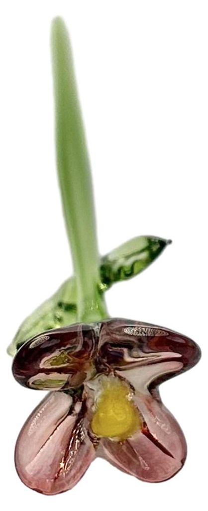 Handgefertigte Glasblumendekoration mit Stiel, mundgeblasene Mini-Blumenfigur, Tischvase, Dekoration für Wohnzimmer, Büro oder Zuhause
