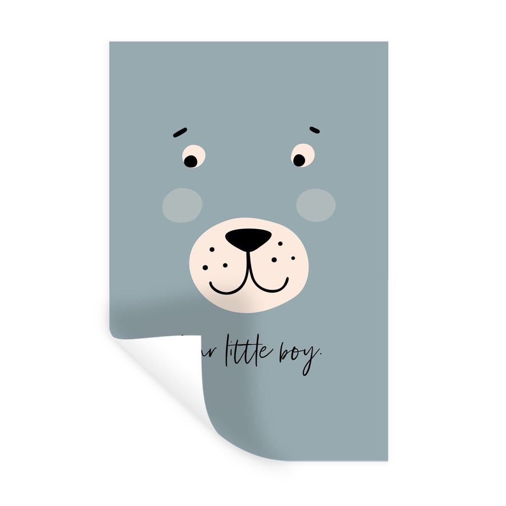 MuchoWow Wandtattoo Wandsticker Wandaufkleber Sprichwörter - Zitate - Unser kleiner Junge - Kinder - Baby - Junge 20x30 cm Selbstklebend und Rep...